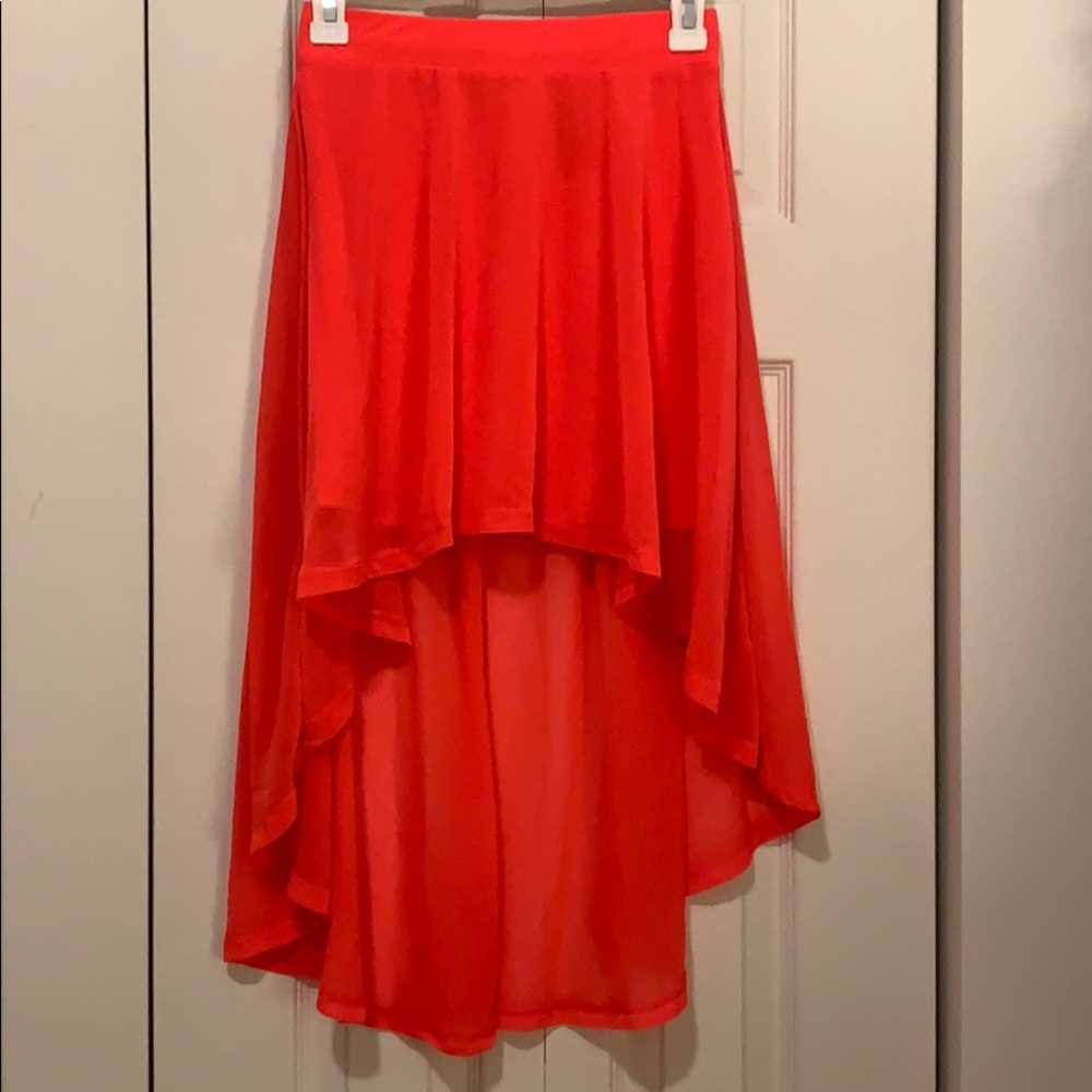 Neon pink skirt